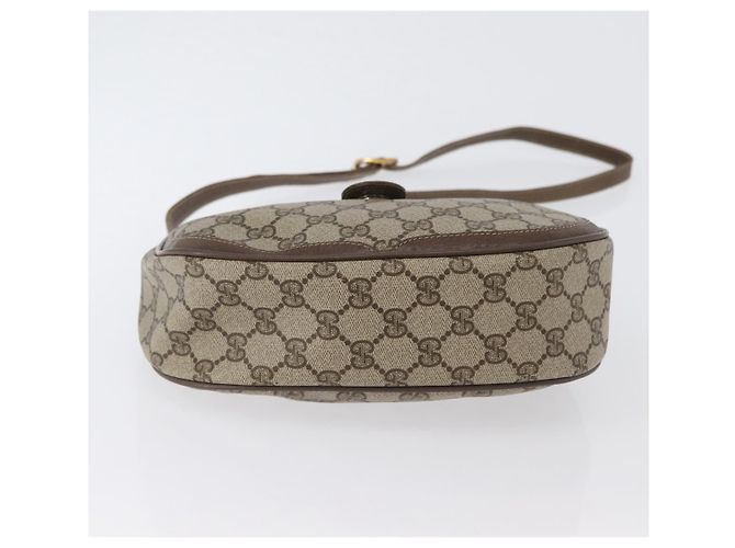 Bolsa Gucci GG Supreme Web Sherry Line em PVC bege e dourado 10 02 056 Auth BA10446 - vista 5