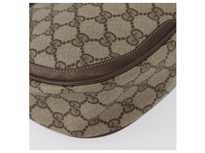 Bolsa Gucci GG Supreme Web Sherry Line em PVC bege e dourado 10 02 056 Auth BA10446 - vista 9
