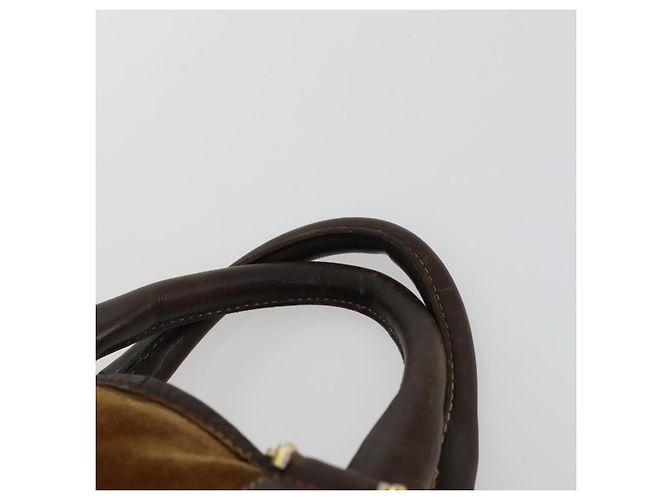 LOEWE Borsa a Mano in Pelle Nylon 2 Set Marrone Bianco Auth bs33357 - vista 6