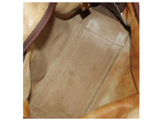 LOEWE Borsa a Mano in Pelle Nylon 2 Set Marrone Bianco Auth bs33357 - vista 9