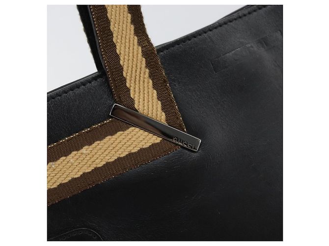 Borsa a mano in pelle GUCCI Sherry outlet Nero Argento 000 0860 Auth am10737 - vista 10