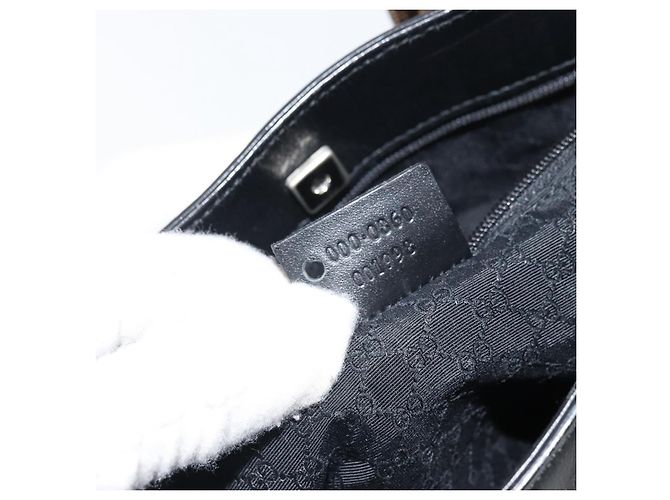 Borsa a mano in pelle GUCCI Sherry outlet Nero Argento 000 0860 Auth am10737 - vista 12