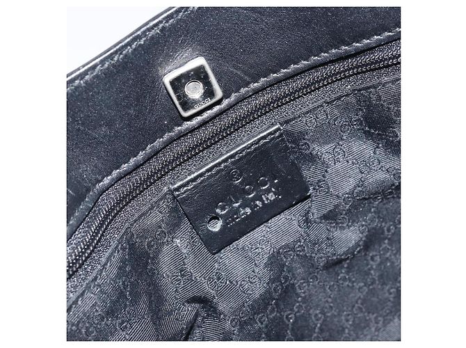 Borsa a mano in pelle GUCCI Sherry outlet Nero Argento 000 0860 Auth am10737 - vista 18