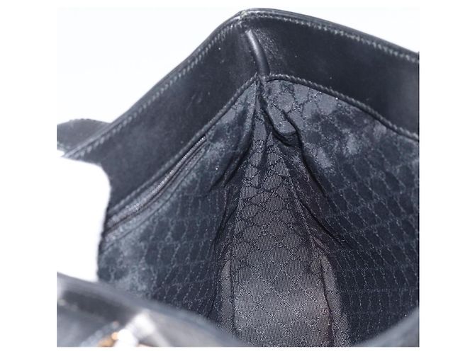 Borsa a mano in pelle GUCCI Sherry outlet Nero Argento 000 0860 Auth am10737 - vista 19
