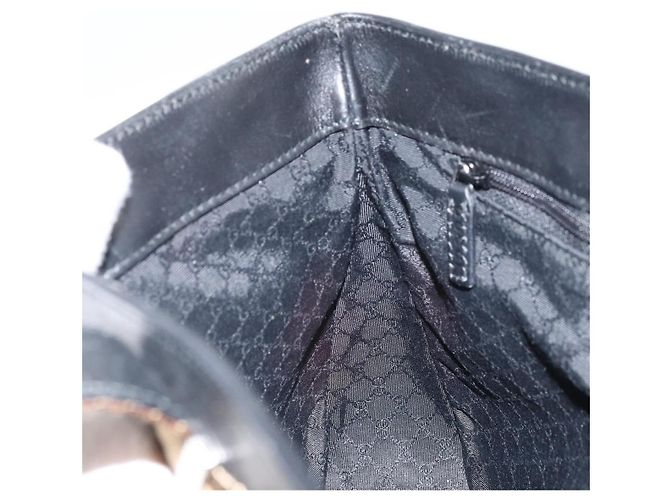 Borsa a mano in pelle GUCCI Sherry outlet Nero Argento 000 0860 Auth am10737 - vista 20