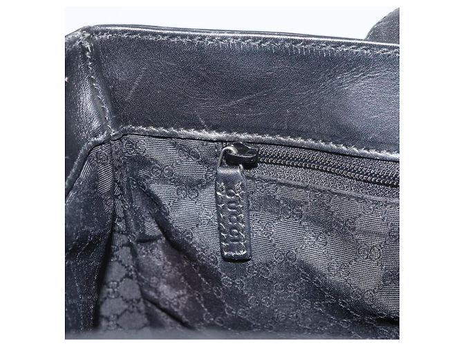 Borsa a mano in pelle GUCCI Sherry outlet Nero Argento 000 0860 Auth am10737 - vista 21