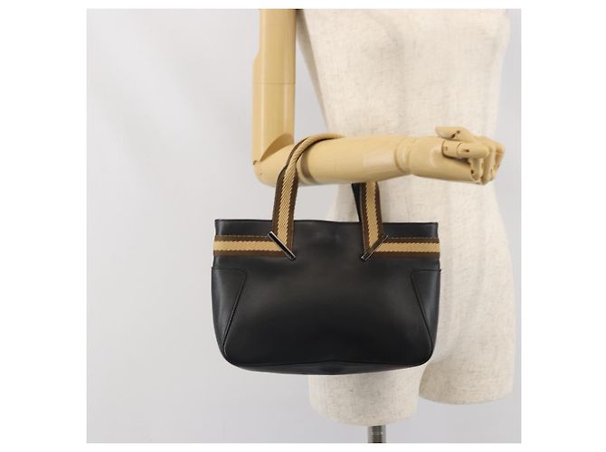 Borsa a mano in pelle GUCCI Sherry outlet Nero Argento 000 0860 Auth am10737 - vista 23