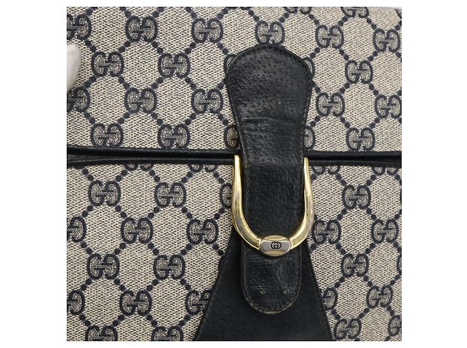 Gucci Borsa a spalla GG Supreme in PVC Blu Navy Oro Auth 173579 D'oro - vista 17