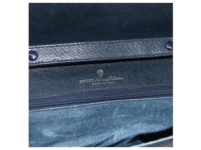 Gucci Borsa a spalla GG Supreme in PVC Blu Navy Oro Auth 173579 D'oro - vista 18