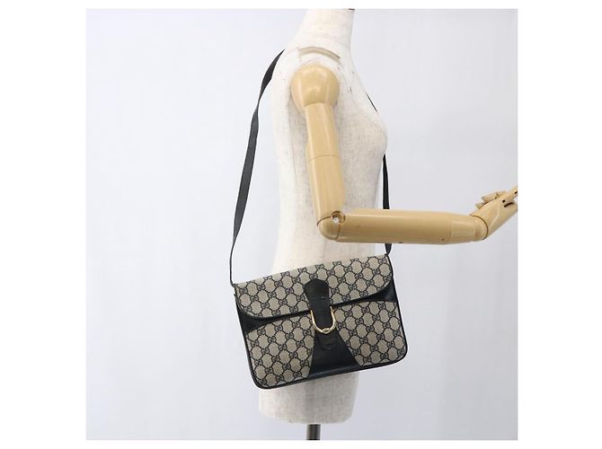 Gucci Borsa a spalla GG Supreme in PVC Blu Navy Oro Auth 173579 D'oro - vista 23