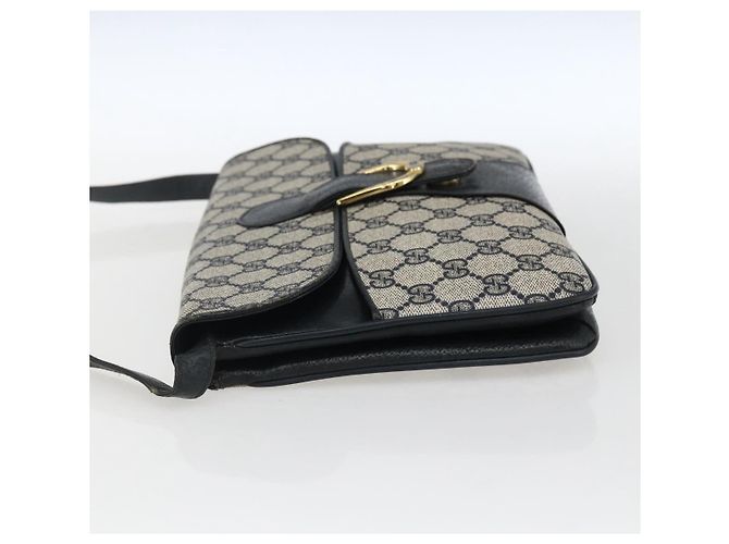 Gucci Borsa a spalla GG Supreme in PVC Blu Navy Oro Auth 173579 D'oro - vista 3