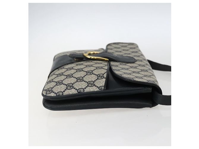 Gucci Borsa a spalla GG Supreme in PVC Blu Navy Oro Auth 173579 D'oro - vista 4