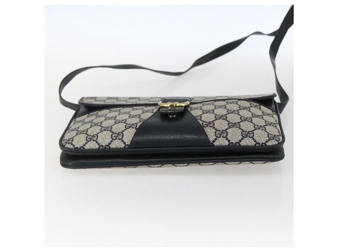 Gucci Borsa a spalla GG Supreme in PVC Blu Navy Oro Auth 173579 D'oro - vista 5