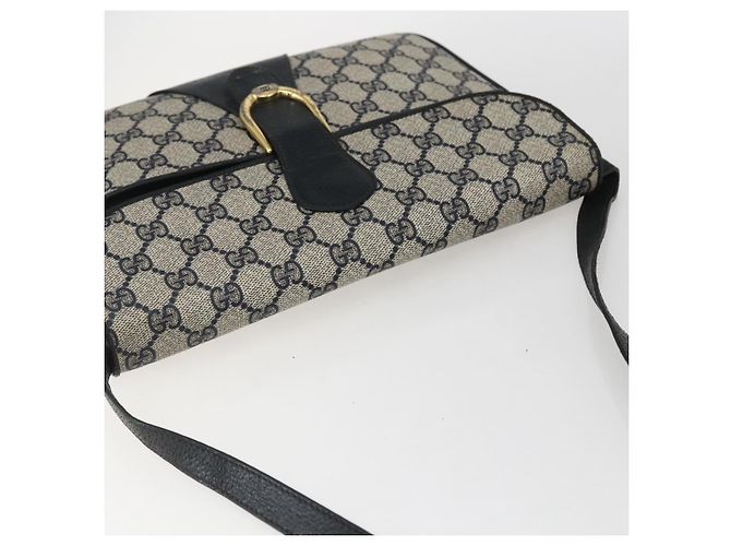 Gucci Borsa a spalla GG Supreme in PVC Blu Navy Oro Auth 173579 D'oro - vista 6