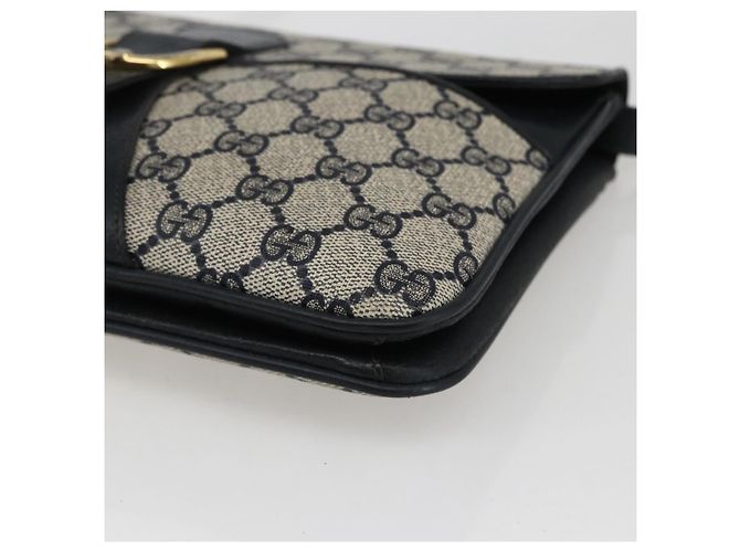 Gucci Borsa a spalla GG Supreme in PVC Blu Navy Oro Auth 173579 D'oro - vista 9