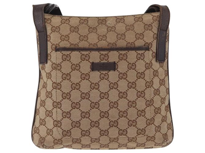 Borsa a Spalla GG Canvas Gucci Beige Argento 122793 Auth 172173 - vista 13