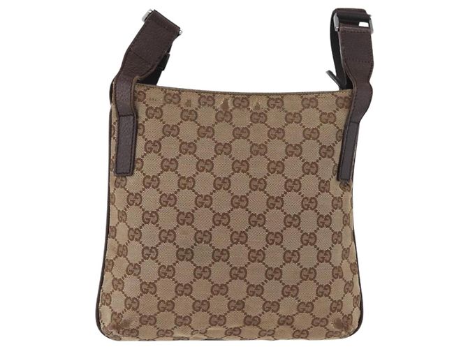 Borsa a Spalla GG Canvas Gucci Beige Argento 122793 Auth 172173 - vista 2