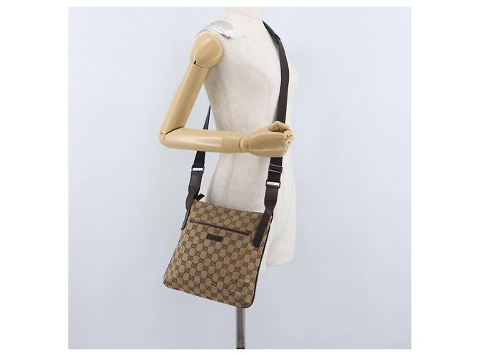 Borsa a Spalla GG Canvas Gucci Beige Argento 122793 Auth 172173 - vista 24