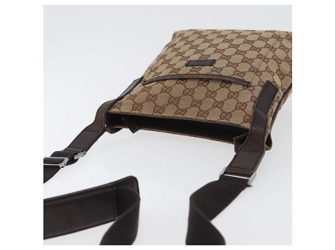 Borsa a Spalla GG Canvas Gucci Beige Argento 122793 Auth 172173 - vista 6
