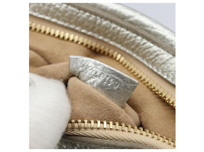 Chloé Borsa Tote in Pelle Argento Auth BA10228 - vista 12