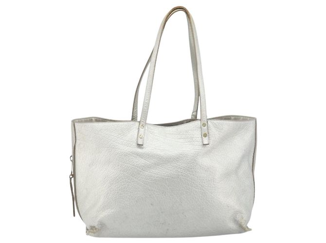 Chloé Borsa Tote in Pelle Argento Auth BA10228 - vista 13