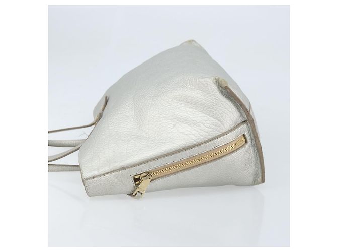 Chloé Borsa Tote in Pelle Argento Auth BA10228 - vista 4