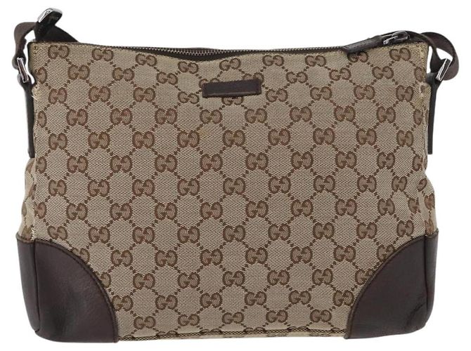 Borsa a Spalla GG Canvas Gucci Beige Argento 114273 Auth bs33435 - vista 13