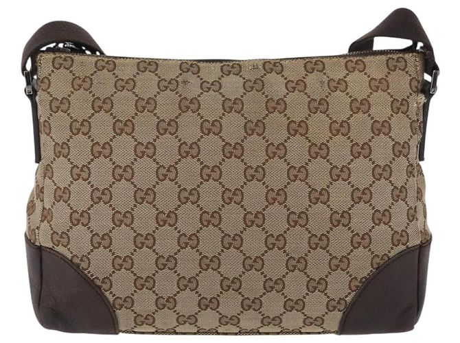Borsa a Spalla GG Canvas Gucci Beige Argento 114273 Auth bs33435 - vista 2