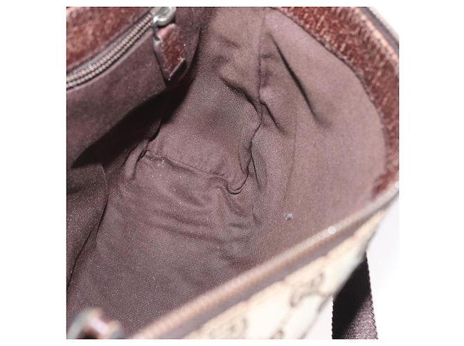 Borsa a Spalla GG Canvas Gucci Beige Argento 114273 Auth bs33435 - vista 20