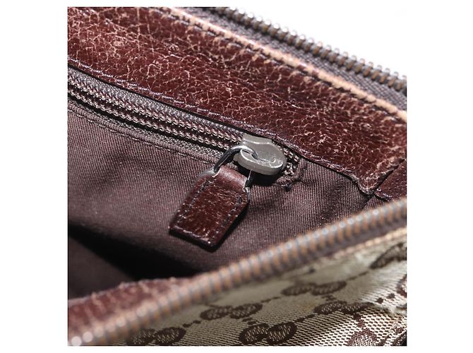 Borsa a Spalla GG Canvas Gucci Beige Argento 114273 Auth bs33435 - vista 22