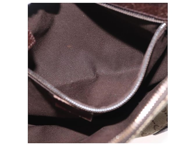 Borsa a Spalla GG Canvas Gucci Beige Argento 114273 Auth bs33435 - vista 23