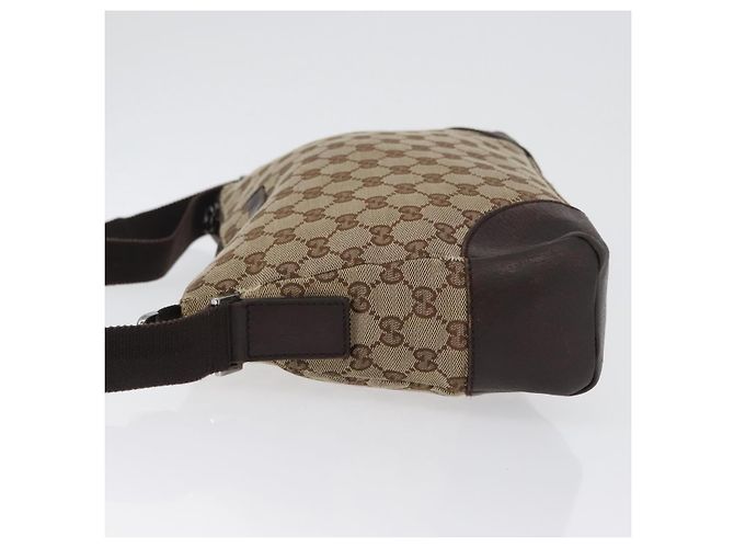 Borsa a Spalla GG Canvas Gucci Beige Argento 114273 Auth bs33435 - vista 5