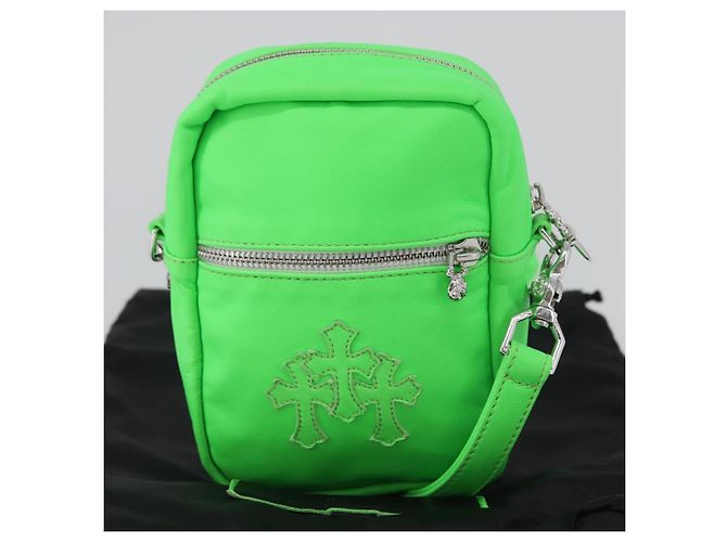 Borsa a spalla Takamini in pelle Chrome Hearts verde argento autentica 165377SM - vista 12