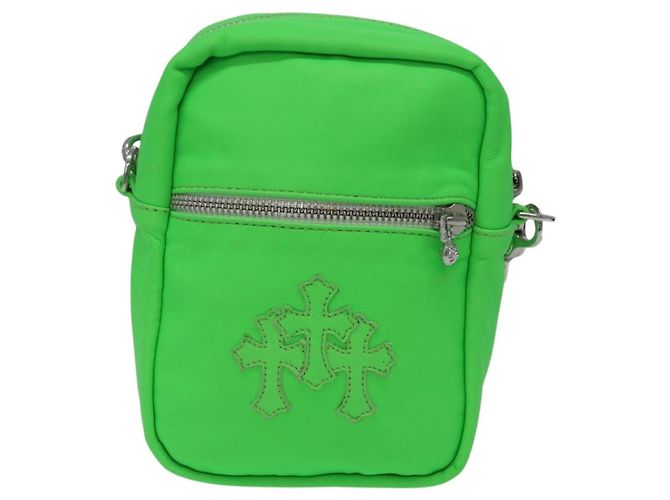 Borsa a spalla Takamini in pelle Chrome Hearts verde argento autentica 165377SM - vista 13