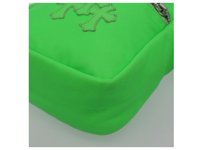 Borsa a spalla Takamini in pelle Chrome Hearts verde argento autentica 165377SM - vista 16