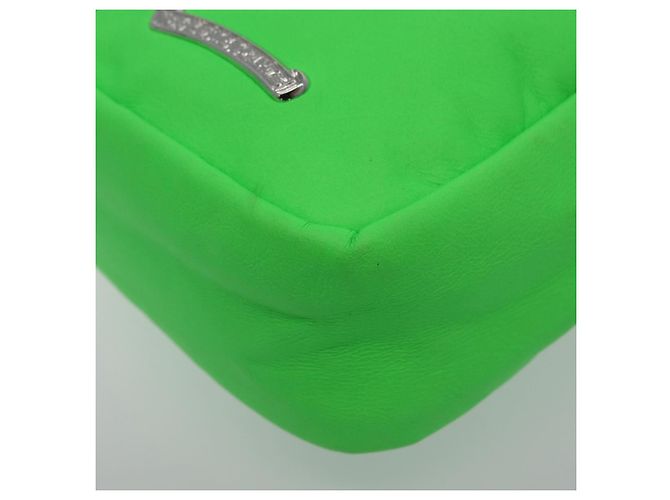 Borsa a spalla Takamini in pelle Chrome Hearts verde argento autentica 165377SM - vista 18