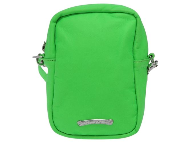 Borsa a spalla Takamini in pelle Chrome Hearts verde argento autentica 165377SM - vista 2