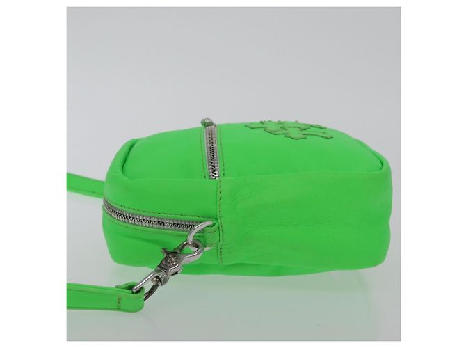 Borsa a spalla Takamini in pelle Chrome Hearts verde argento autentica 165377SM - vista 4