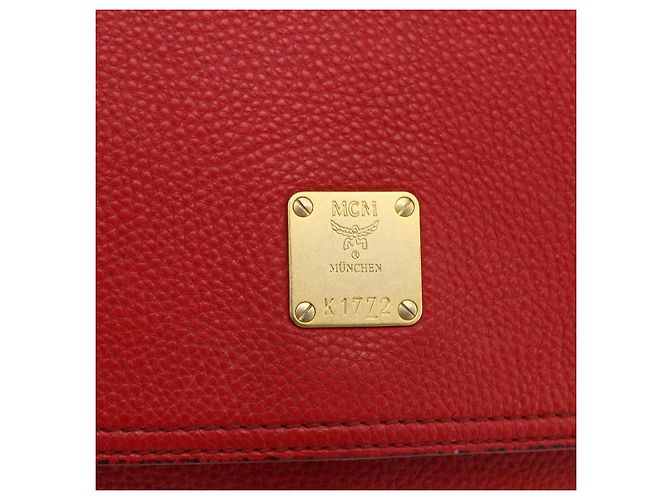 Borsa MCM in pelle rossa e oro Auth bs33111 Rosso D'oro - vista 12