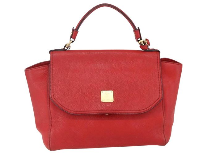 Borsa MCM in pelle rossa e oro Auth bs33111 Rosso D'oro - vista 13