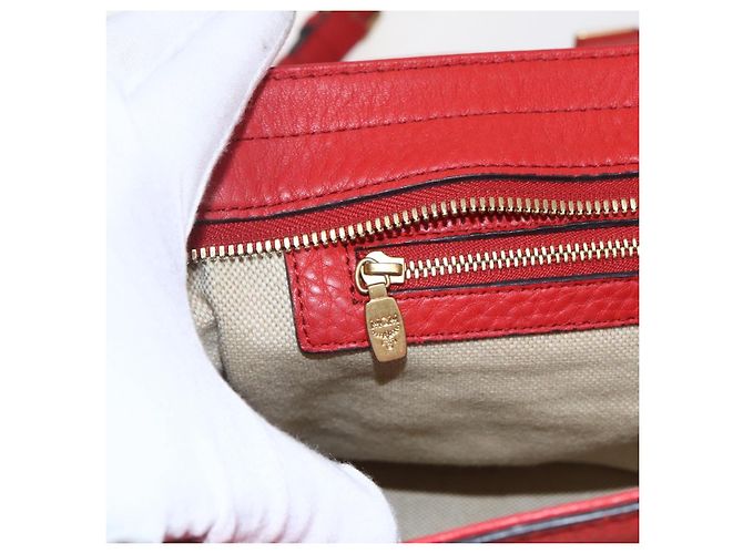Borsa MCM in pelle rossa e oro Auth bs33111 Rosso D'oro - vista 22