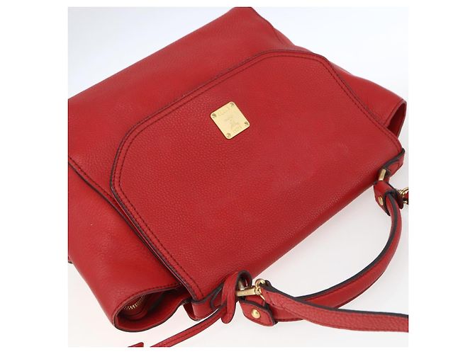 Borsa MCM in pelle rossa e oro Auth bs33111 Rosso D'oro - vista 6