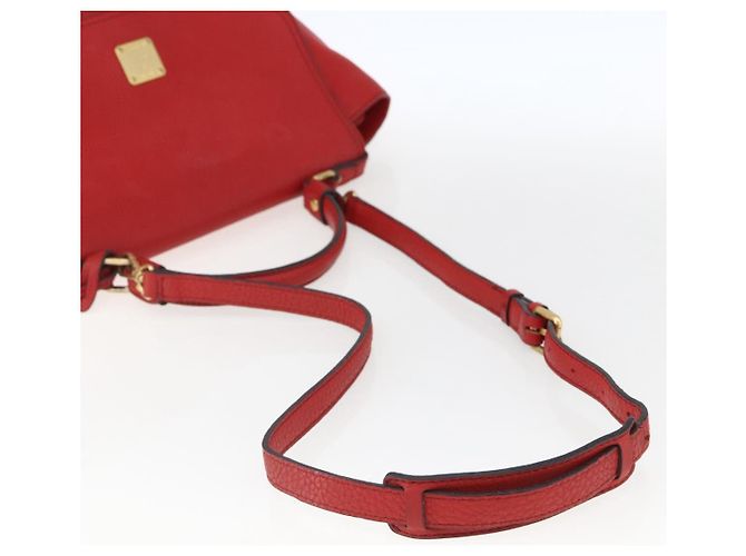 Borsa MCM in pelle rossa e oro Auth bs33111 Rosso D'oro - vista 8