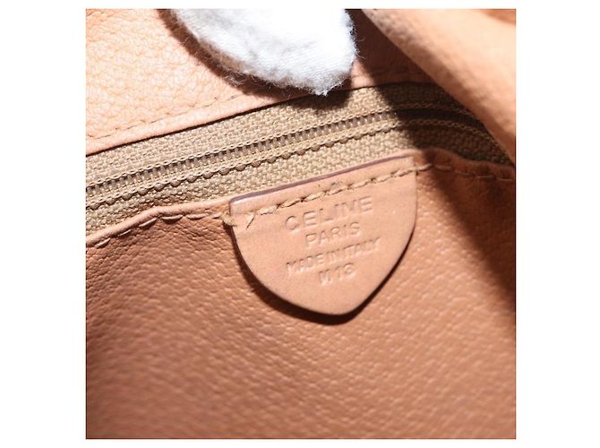 Céline CELINE Macadam Canvas Schultertasche aus PVC-Leder Braun Gold Auth 172285 Golden - Ansicht 12