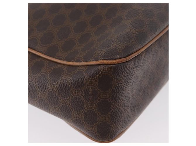 Céline CELINE Macadam Canvas Schultertasche aus PVC-Leder Braun Gold Auth 172285 Golden - Ansicht 16