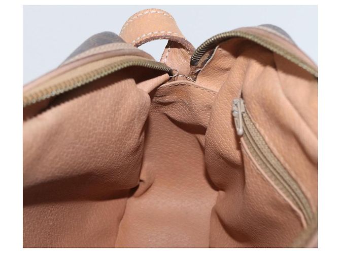 Céline CELINE Macadam Canvas Schultertasche aus PVC-Leder Braun Gold Auth 172285 Golden - Ansicht 20