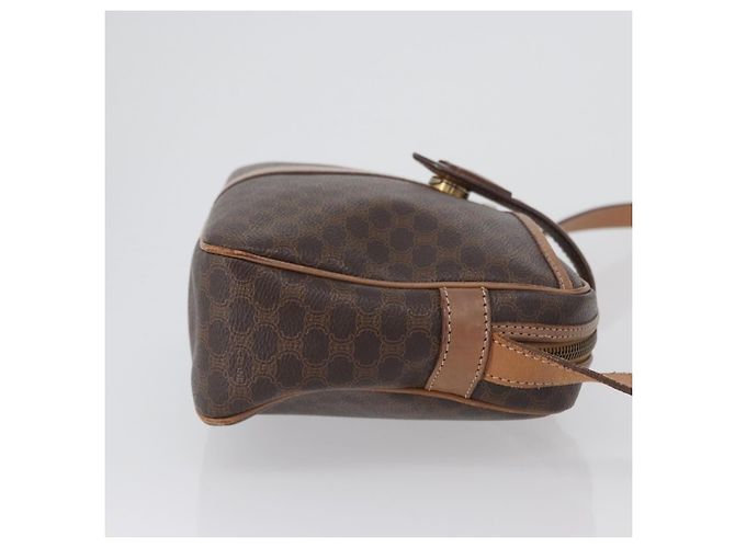 Céline CELINE Macadam Canvas Schultertasche aus PVC-Leder Braun Gold Auth 172285 Golden - Ansicht 3