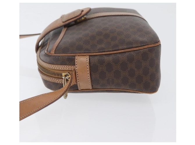 Céline CELINE Macadam Canvas Schultertasche aus PVC-Leder Braun Gold Auth 172285 Golden - Ansicht 4