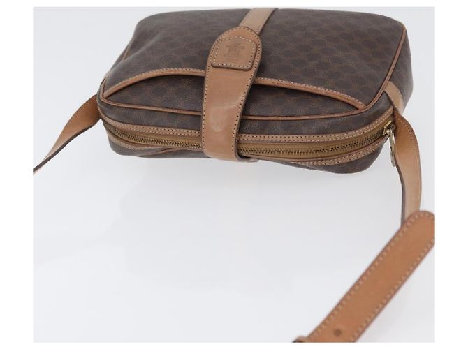 Céline CELINE Macadam Canvas Schultertasche aus PVC-Leder Braun Gold Auth 172285 Golden - Ansicht 6