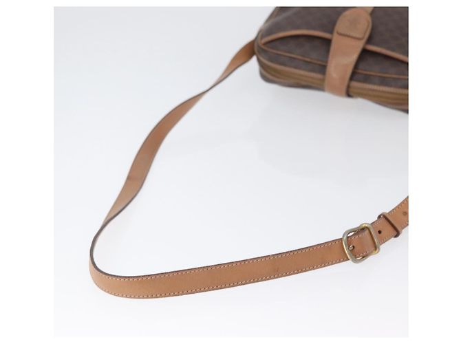 Céline CELINE Macadam Canvas Schultertasche aus PVC-Leder Braun Gold Auth 172285 Golden - Ansicht 7
